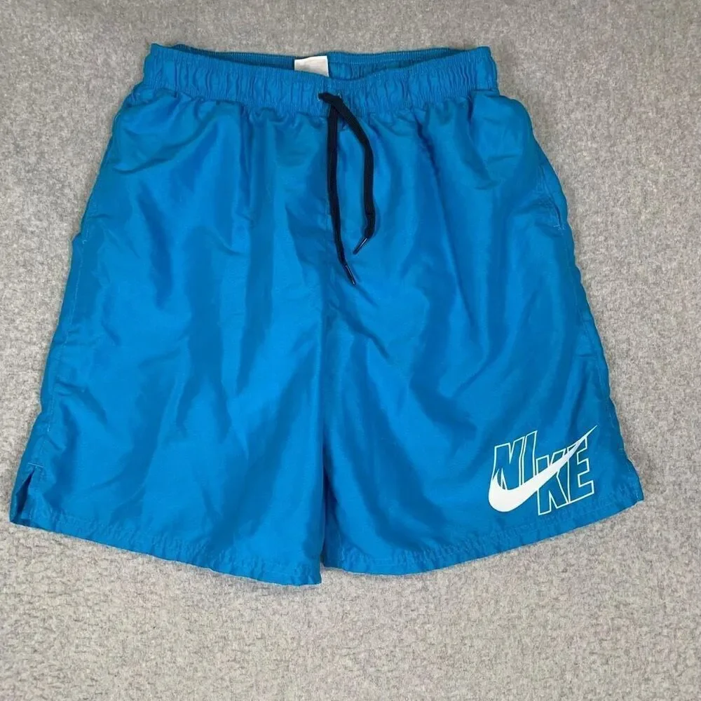 Nike Men's Size Large Blue Swim Trunks Board Shorts Athletic Fit